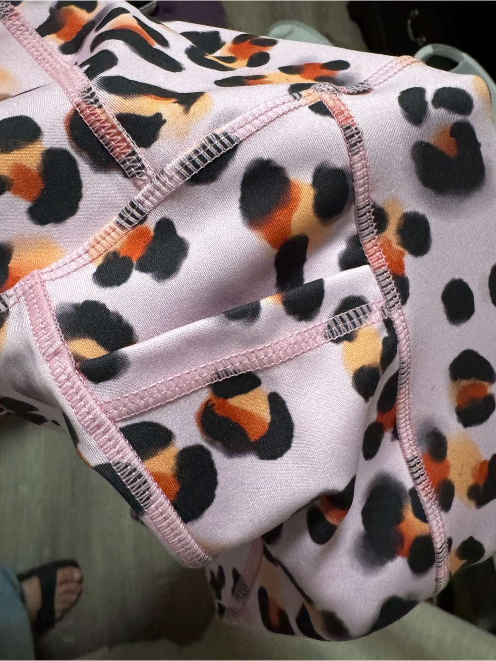 High-Rise Pink Leopard Print Leggings - Picture 6 of 7